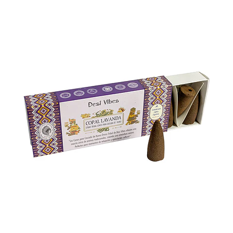 Incienso Cono Cascada Jumbo Copal Lavanda - Desi Vibes 