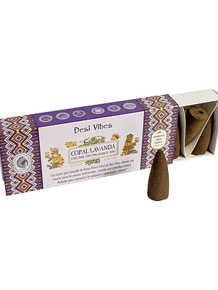 Incienso Cono Cascada Jumbo Copal Lavanda - Desi Vibes 