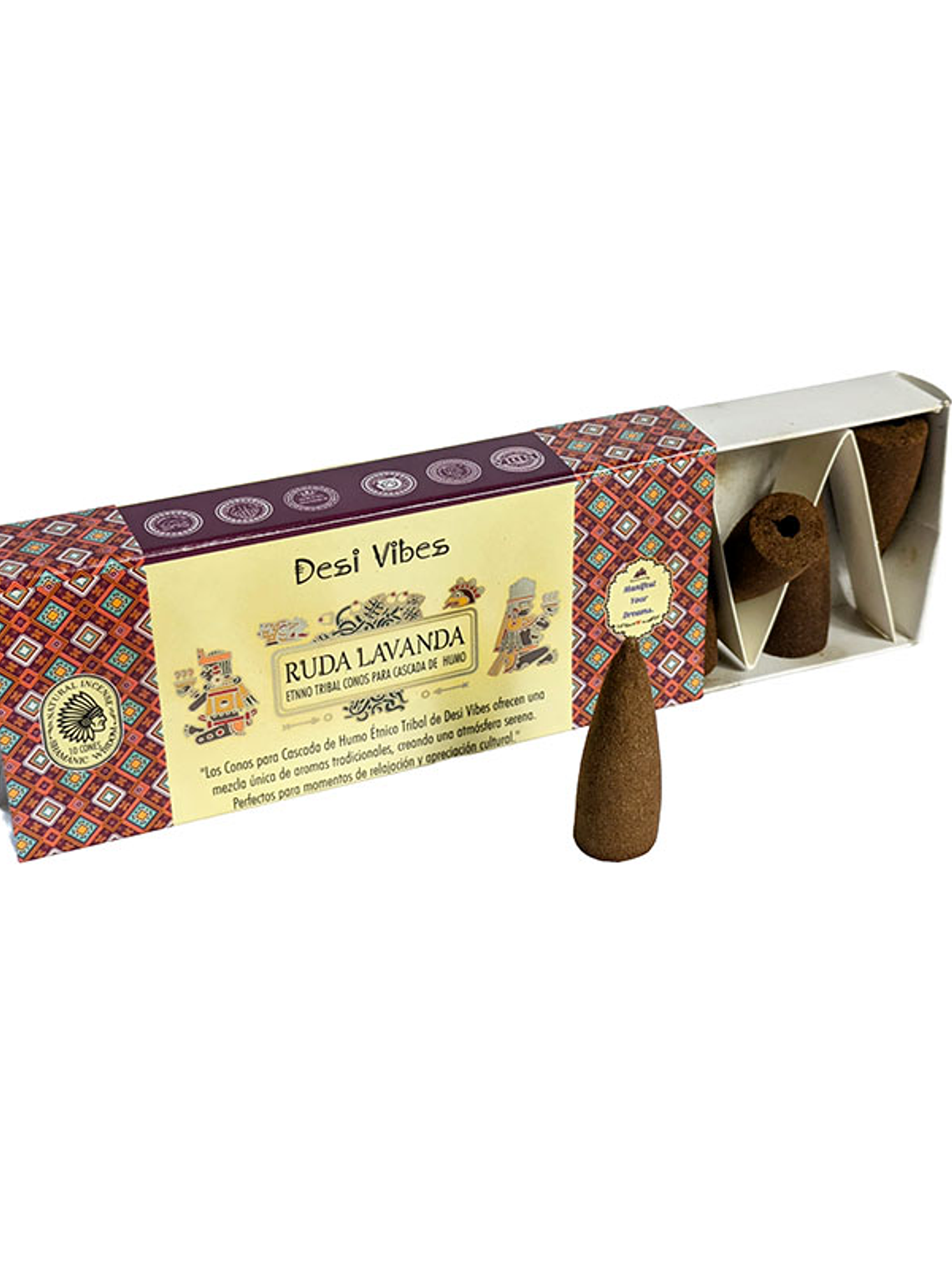 Incienso Cono Cascada Jumbo Ruda Lavanda - Desi Vibes  1