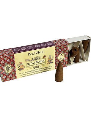 Incienso Cono Cascada Jumbo Ruda Lavanda - Desi Vibes 