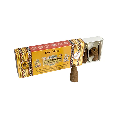 Incienso Cono Cascada Jumbo Copal Palo Santo - Desi Vibes 