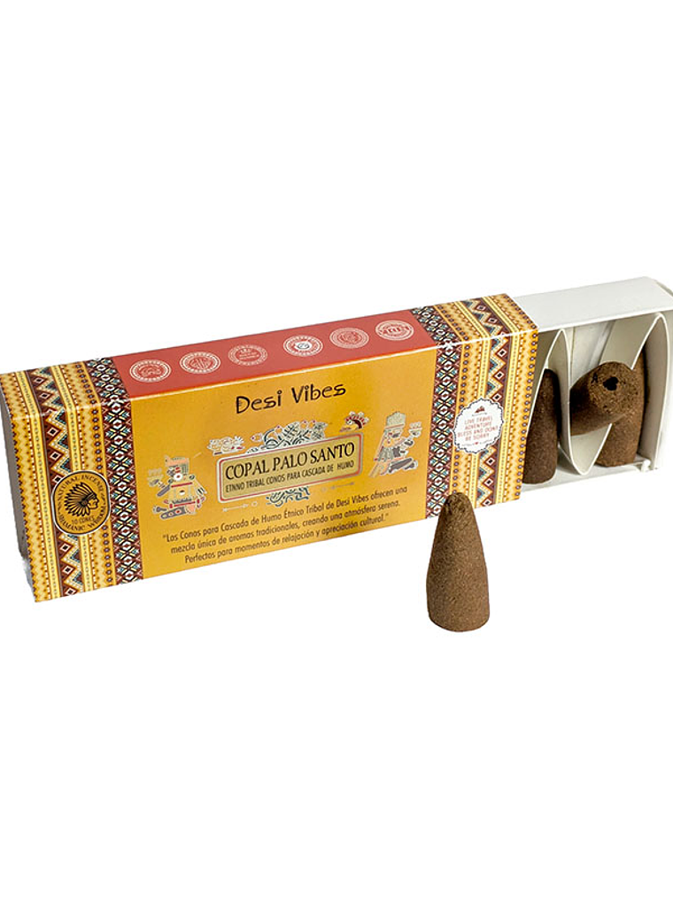 Incienso Cono Cascada Jumbo Copal Palo Santo - Desi Vibes  1