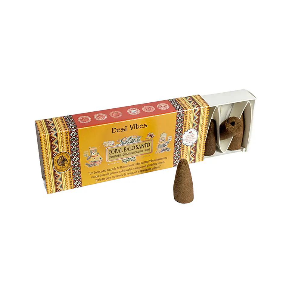 Incienso Cono Cascada Jumbo Copal Palo Santo - Desi Vibes  1