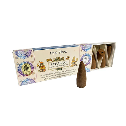 Incienso Cono Cascada Jumbo 7 Chakras - Desi Vibes 