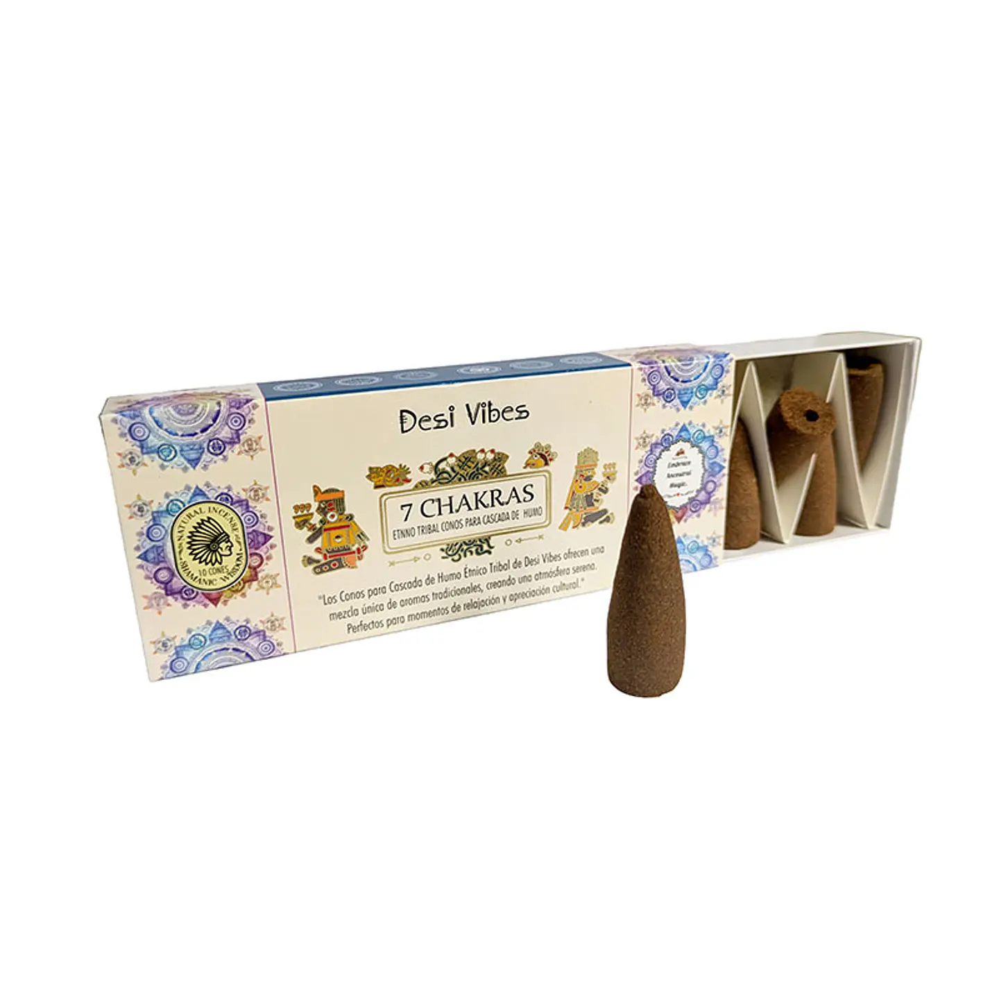 Incienso Cono Cascada Jumbo 7 Chakras - Desi Vibes  1