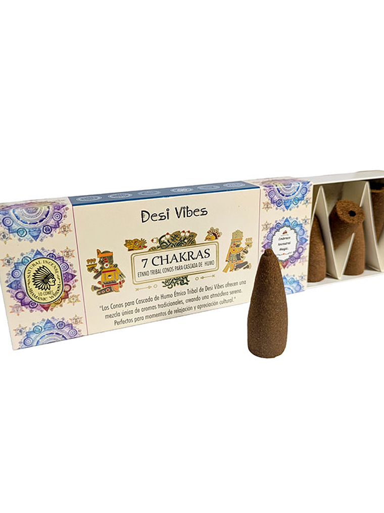 Incienso Cono Cascada Jumbo 7 Chakras - Desi Vibes  1