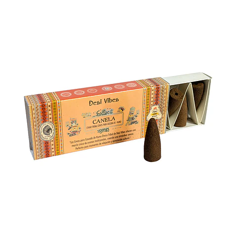 Incienso Cono Cascada Jumbo Canela - Desi Vibes 