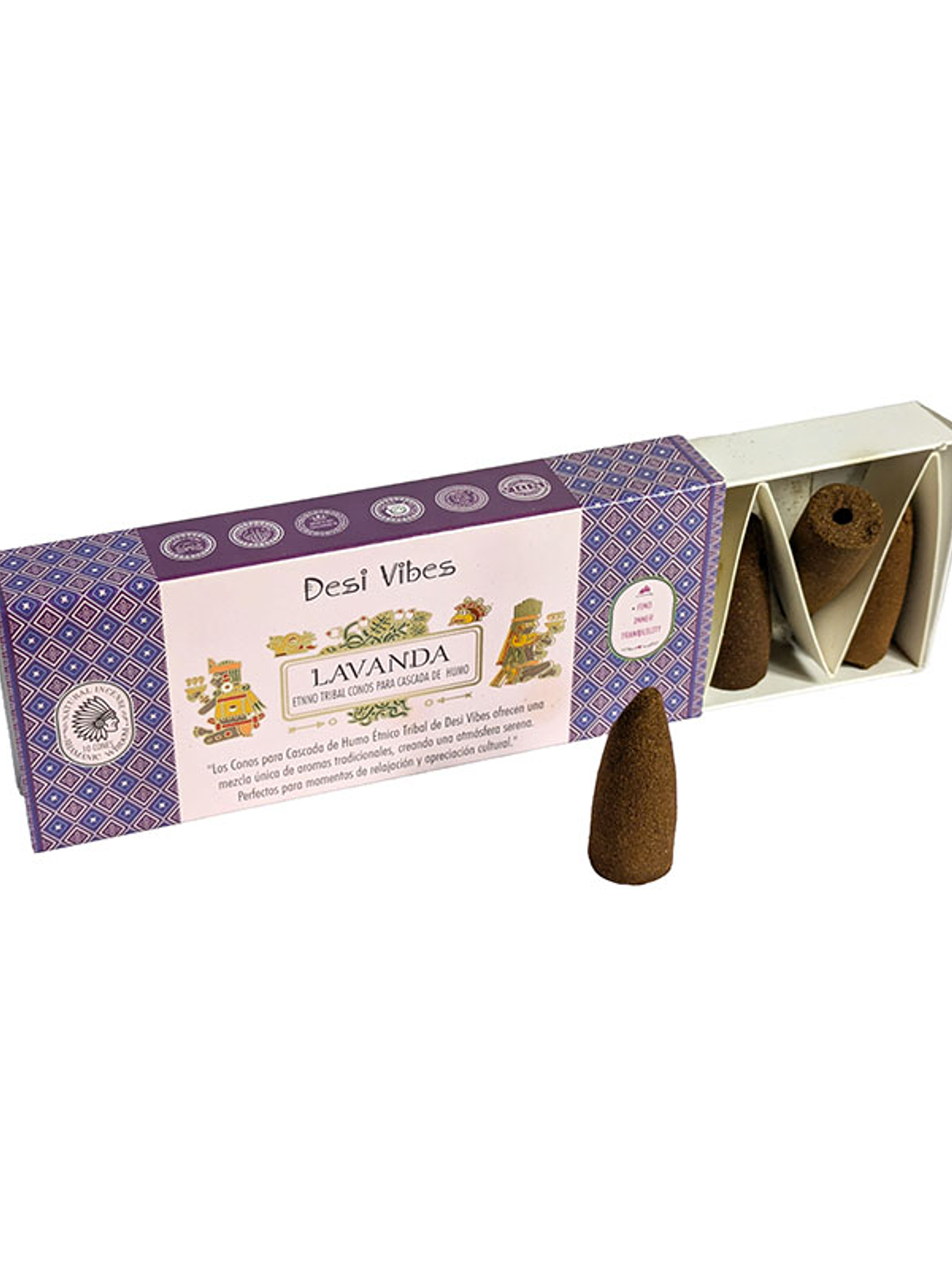 Incienso Cono Cascada Jumbo Lavanda - Desi Vibes  1