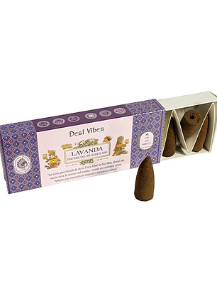 Incienso Cono Cascada Jumbo Lavanda - Desi Vibes 