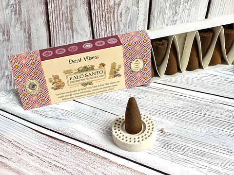 Incienso Cono Cascada Jumbo Palo Santo - Desi Vibes 