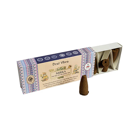 Incienso Cono Cascada Jumbo Mirra - Desi Vibes 