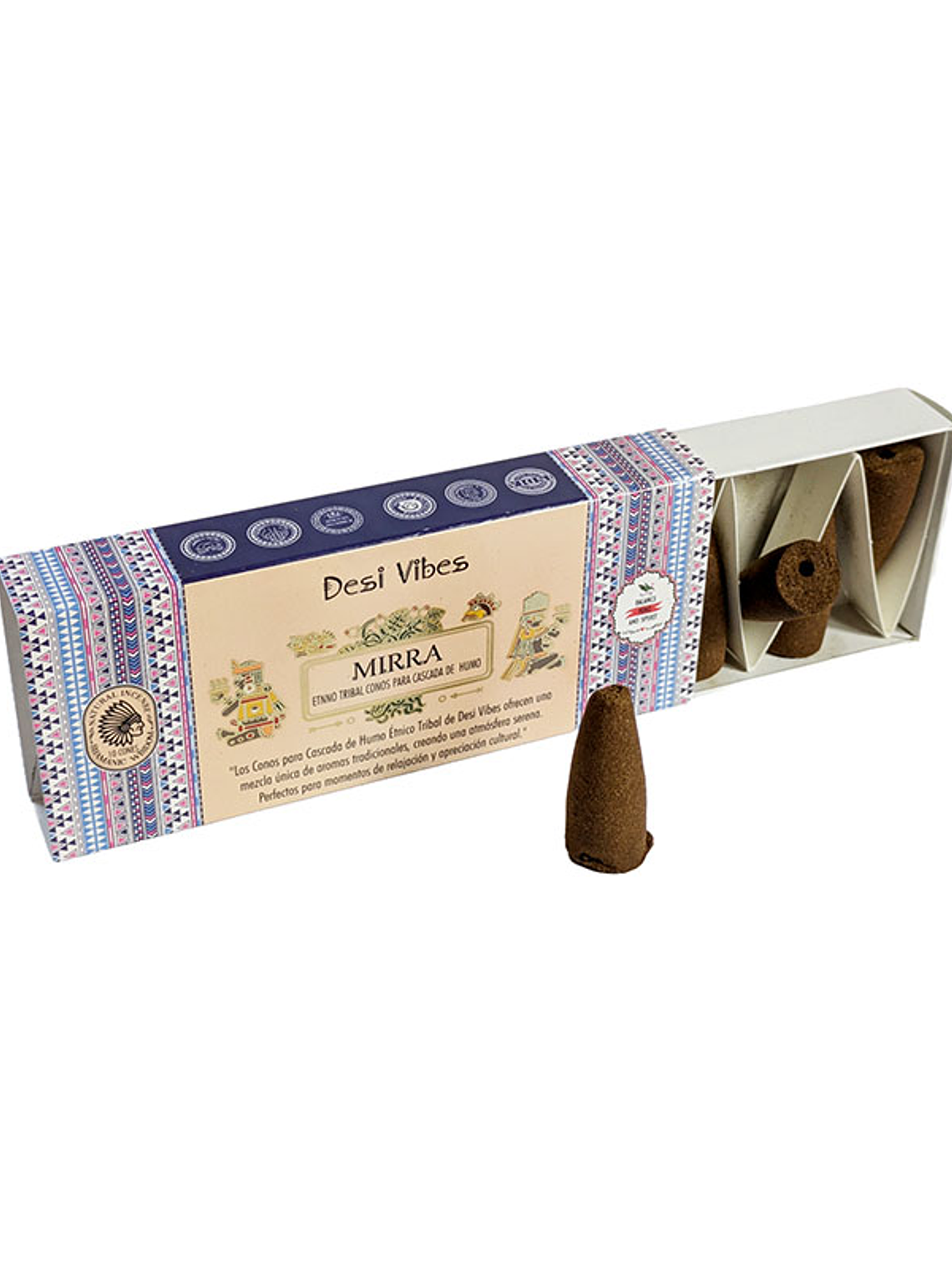 Incienso Cono Cascada Jumbo Mirra - Desi Vibes  1