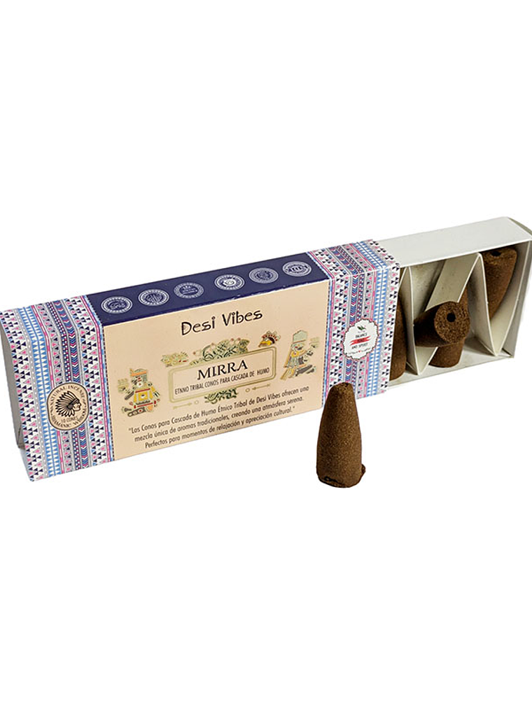 Incienso Cono Cascada Jumbo Mirra - Desi Vibes  1
