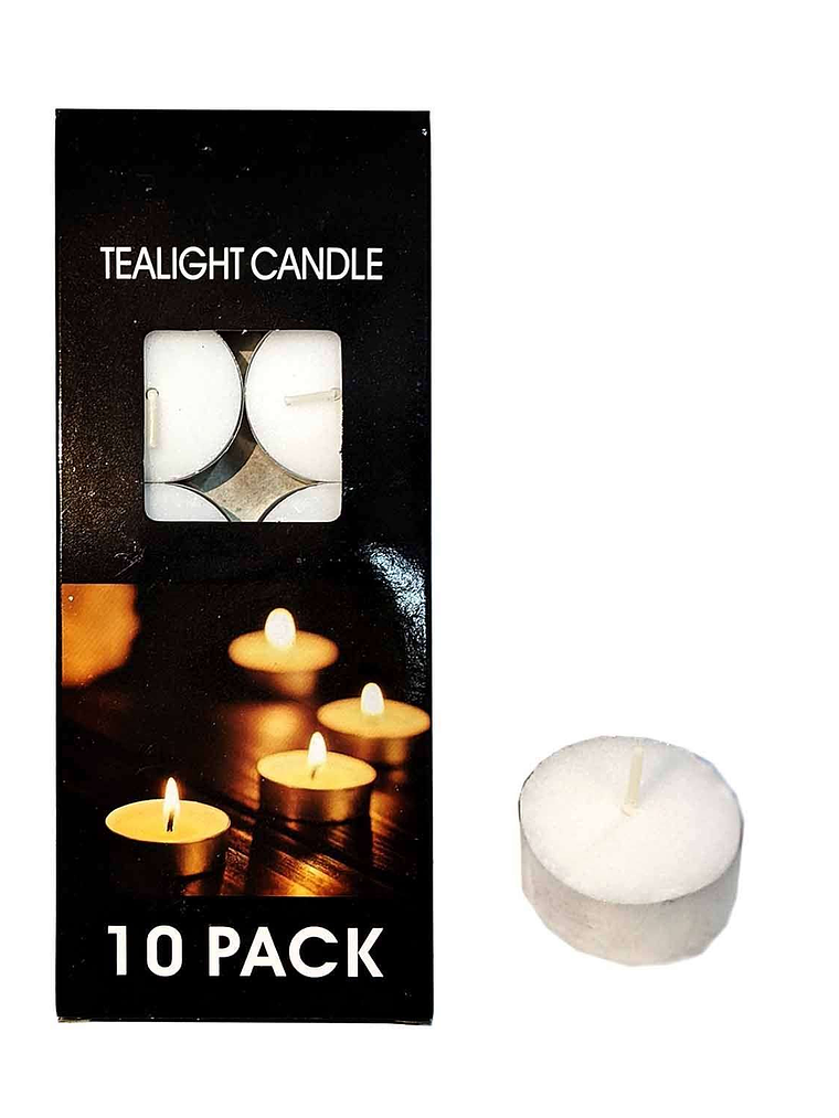 Vela Tealight Blancas pack de 10 unidades (3 horas) 1