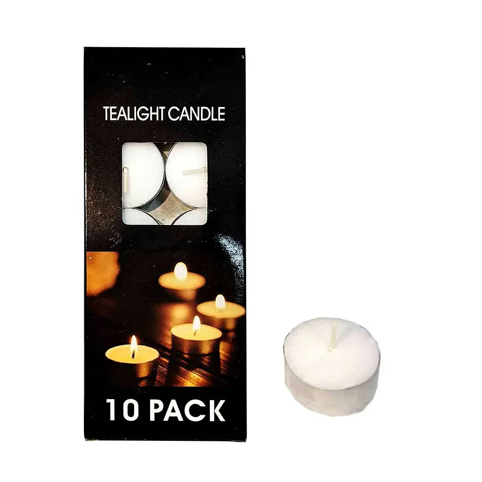 Vela Tealight Blancas pack de 10 unidades (3 horas) 1
