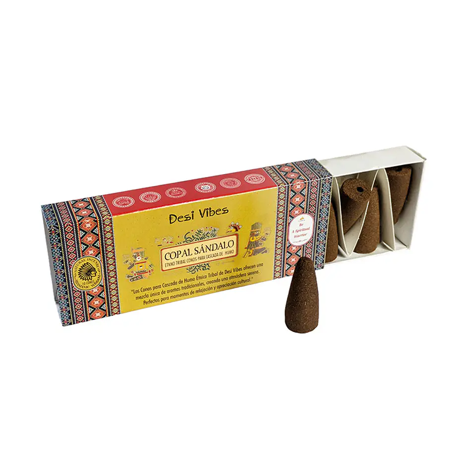 Incienso Cono Cascada Jumbo Copal Sándalo - Desi Vibes  1
