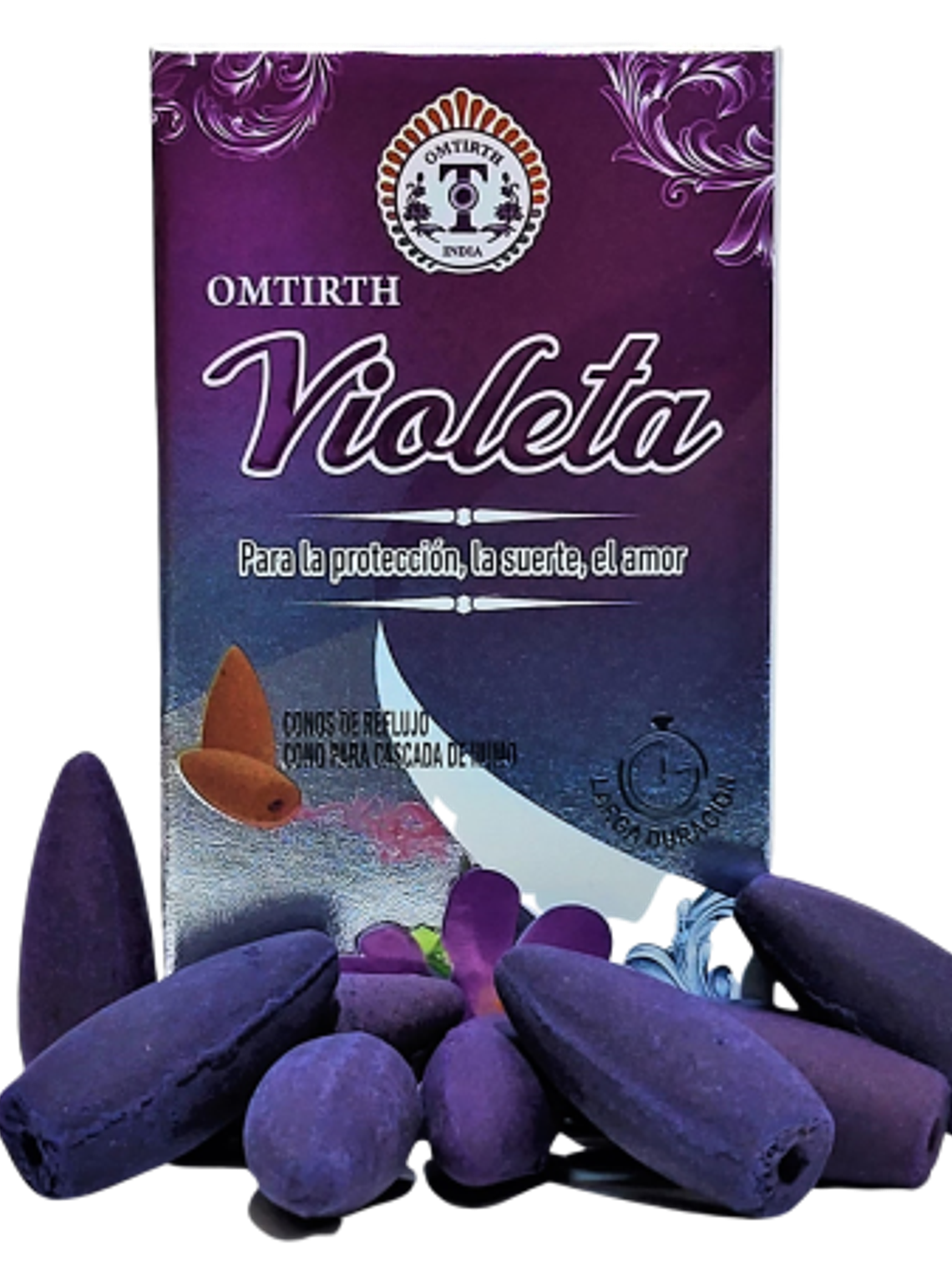 Incienso cono cascada Violeta - Omtirth 1