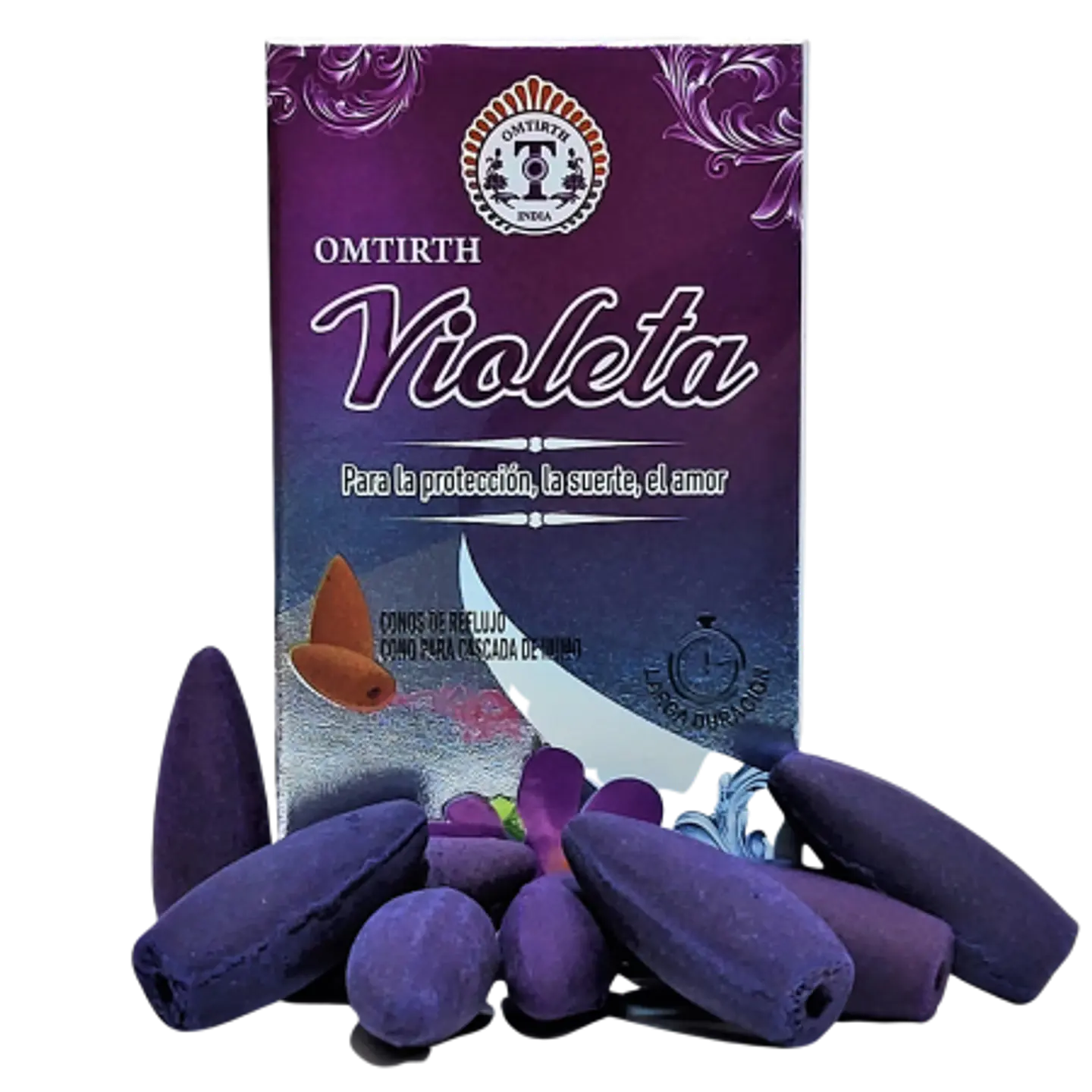 Incienso cono cascada Violeta - Omtirth 1