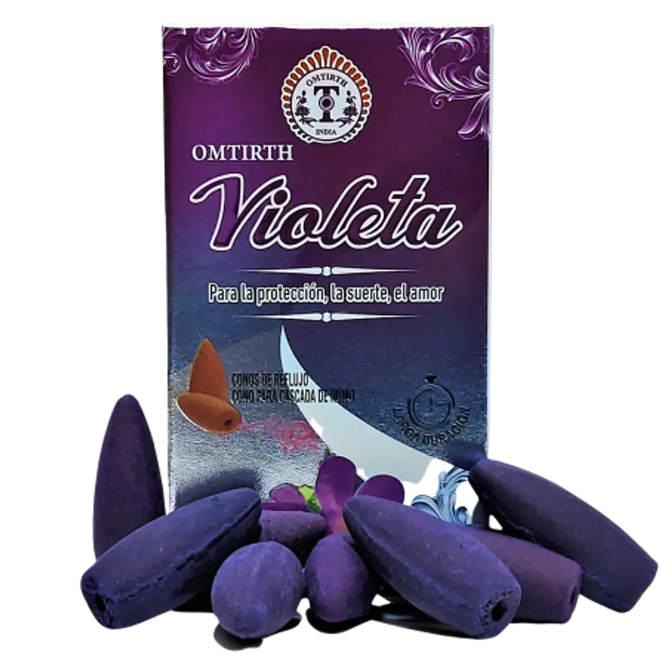 Incienso cono cascada Violeta - Omtirth 1