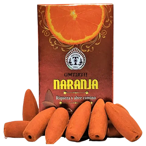 Incienso Cono Cascada Naranja - Omtirth 
