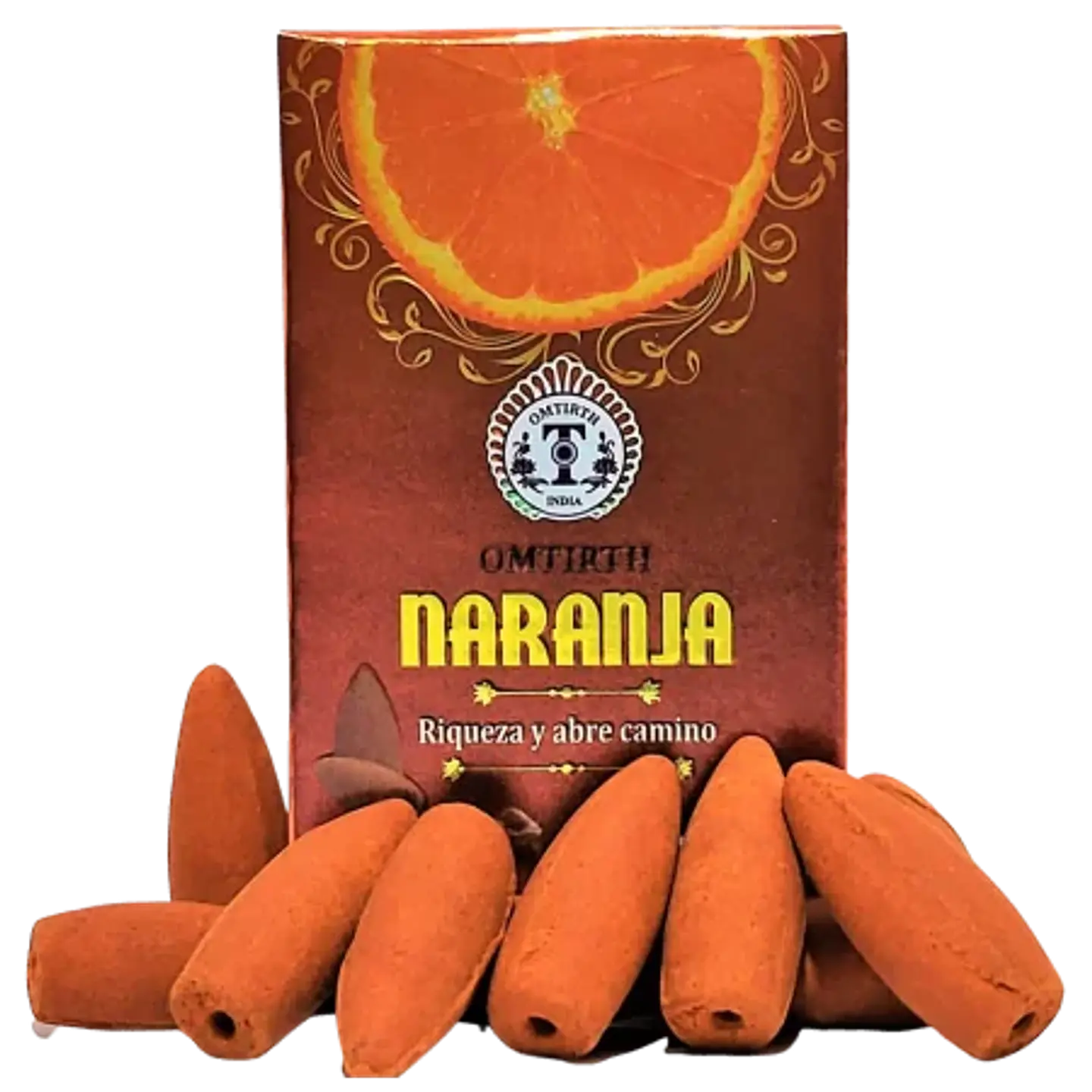 Incienso Cono Cascada Naranja - Omtirth  1