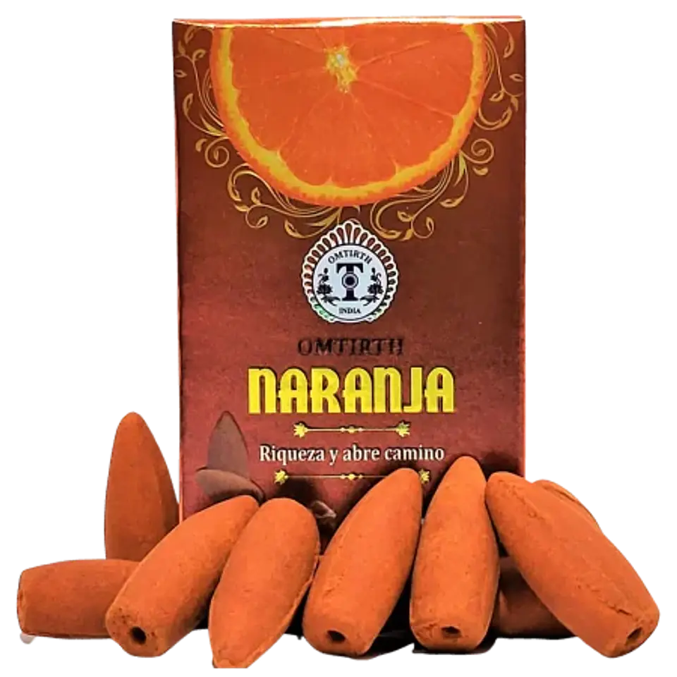 Incienso Cono Cascada Naranja - Omtirth  1