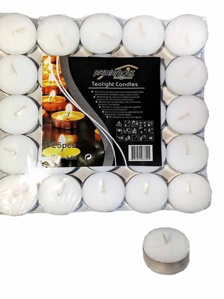 Vela Tealight Blancas Pack de 25un 1