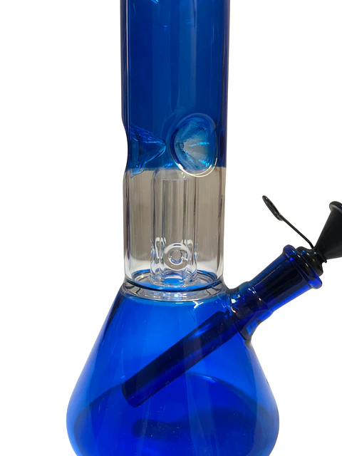 Bong de Vidrio Azul 20 cm con Percolador y Atrapa Hielo