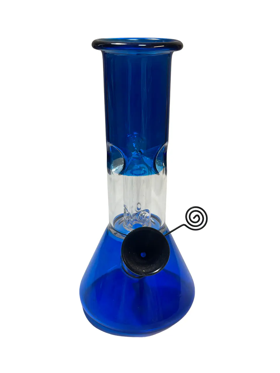 Bong de Vidrio Azul 20 cm con Percolador y Atrapa Hielo 3