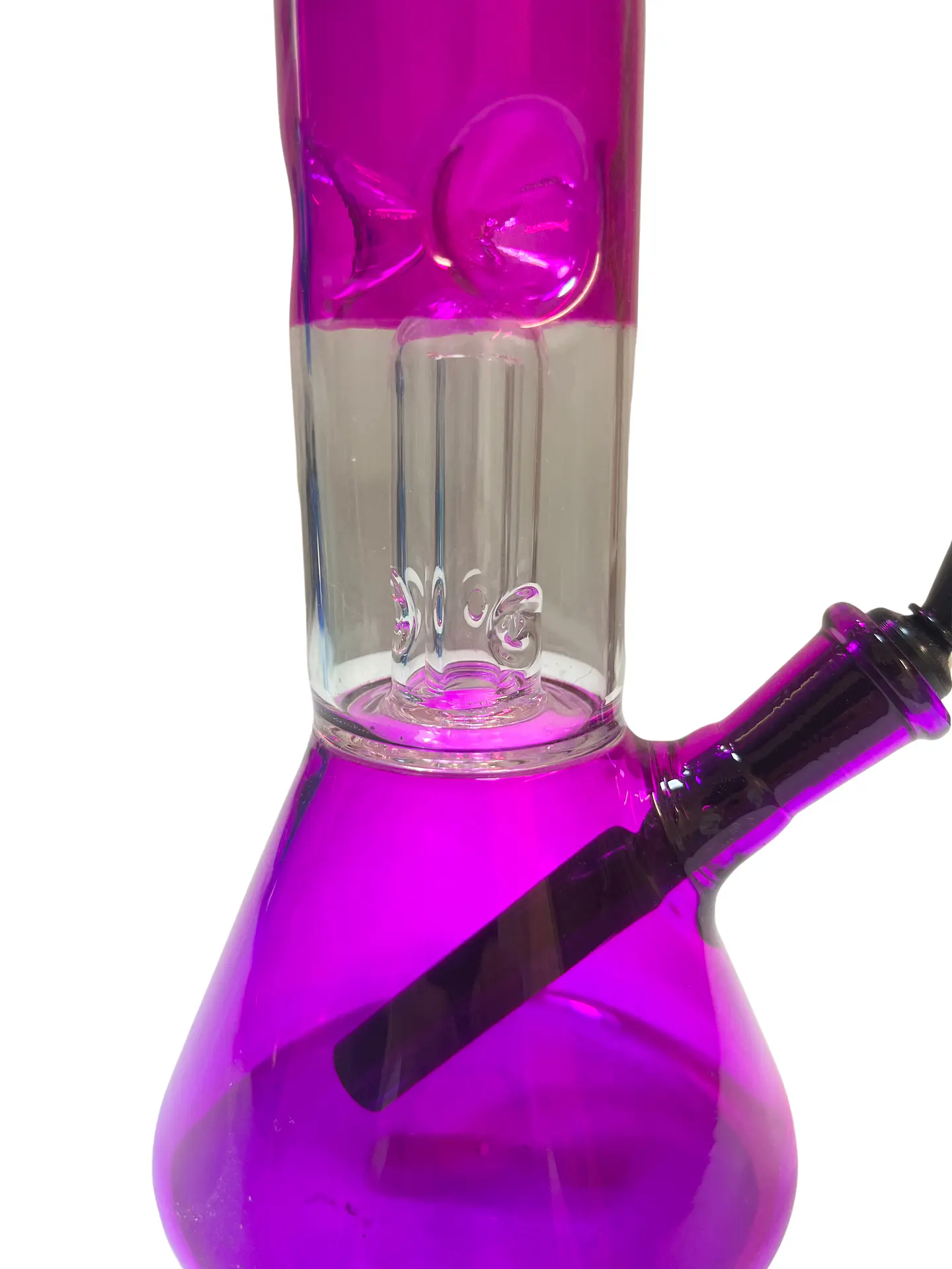 Bong de Vidrio Fucsia 20 cm con Percolador y Atrapa Hielo 2