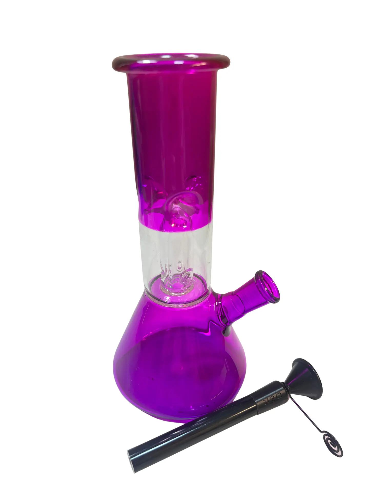 Bong de Vidrio Fucsia 20 cm con Percolador y Atrapa Hielo 1
