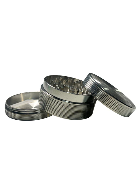 Moledor Metálico Relieve Plateado 4 cm - 3 Partes