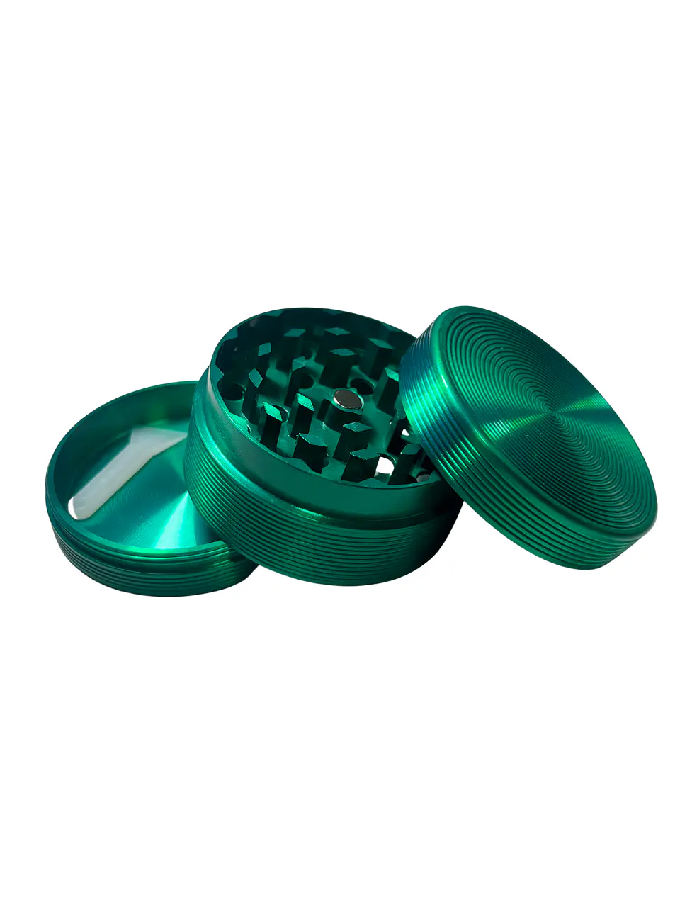 Moledor Metálico Relieve Verde 4 cm - 3 Partes 4