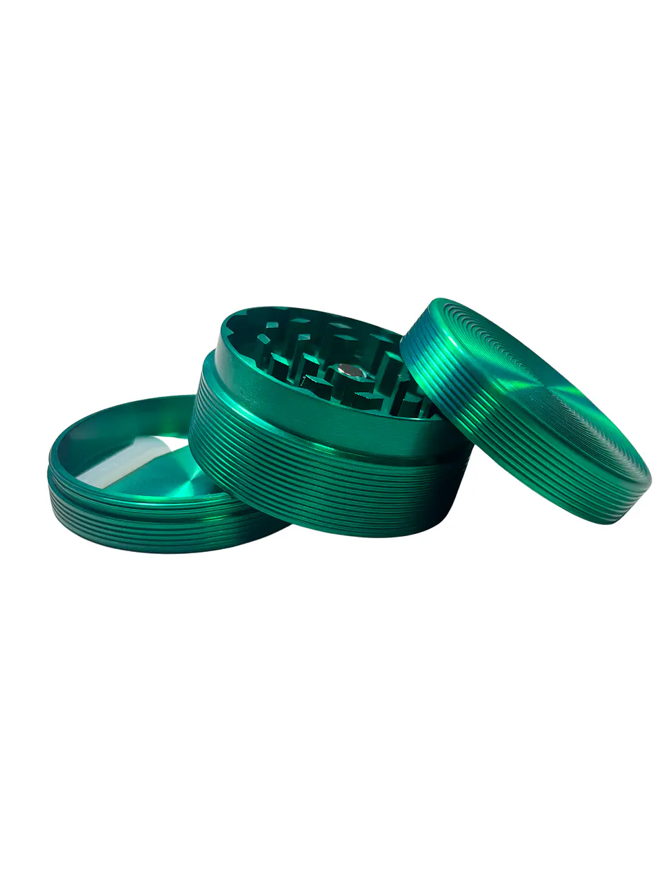 Moledor Metálico Relieve Verde 4 cm - 3 Partes 1