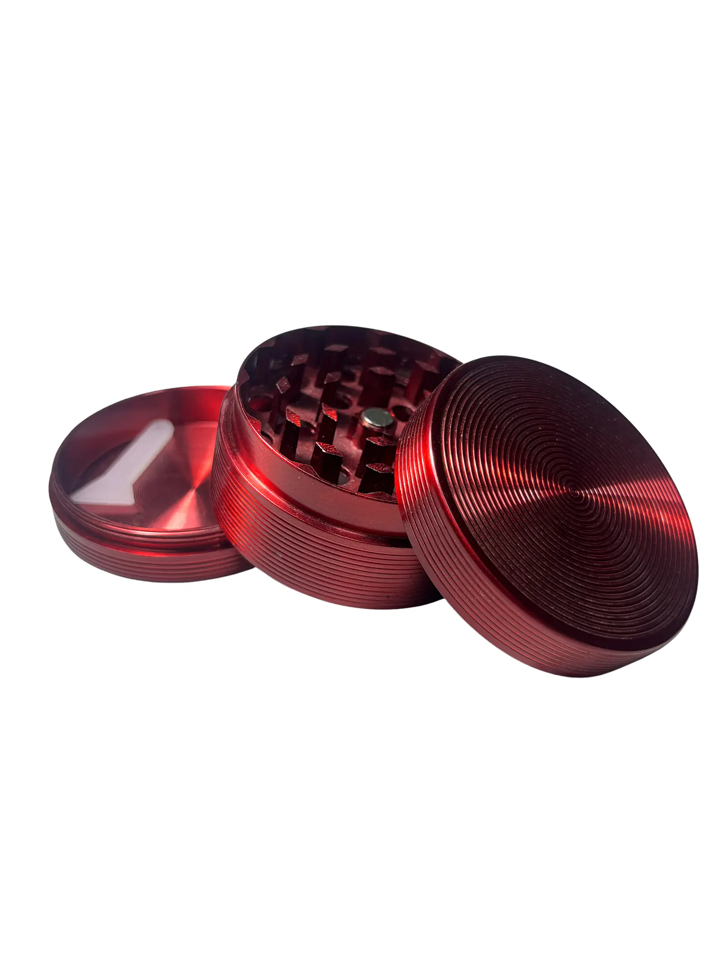 Moledor Metálico Relieve Rojo 4 cm - 3 Partes 1
