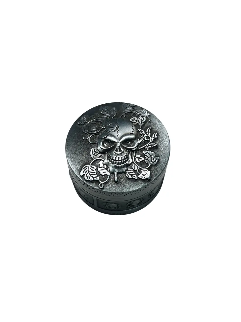 Moledor Metálico Tallado Plateado 4 cm - 3 Partes 3