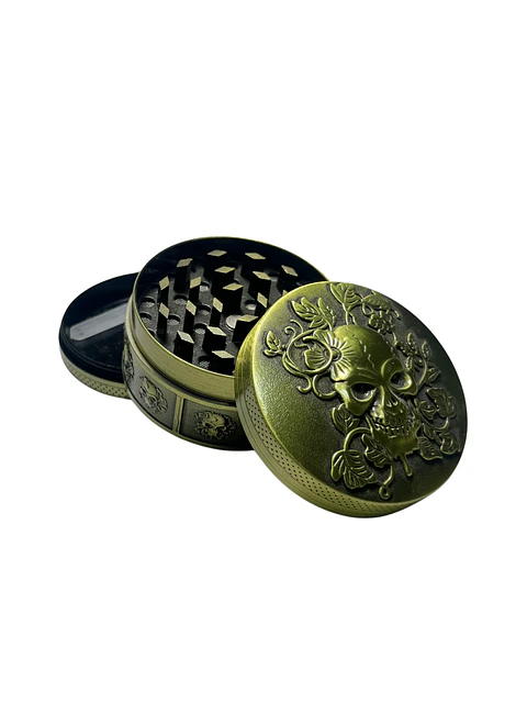 Moledor Metálico Tallado Dorado 4 cm - 3 Partes