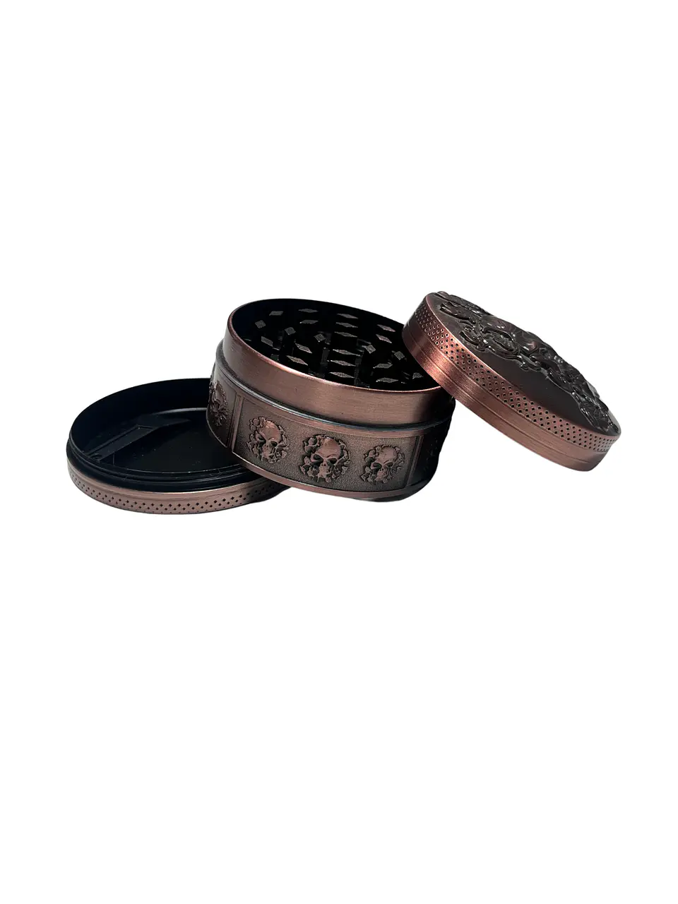 Moledor Metálico Tallado Bronce 4 cm - 3 Partes 2