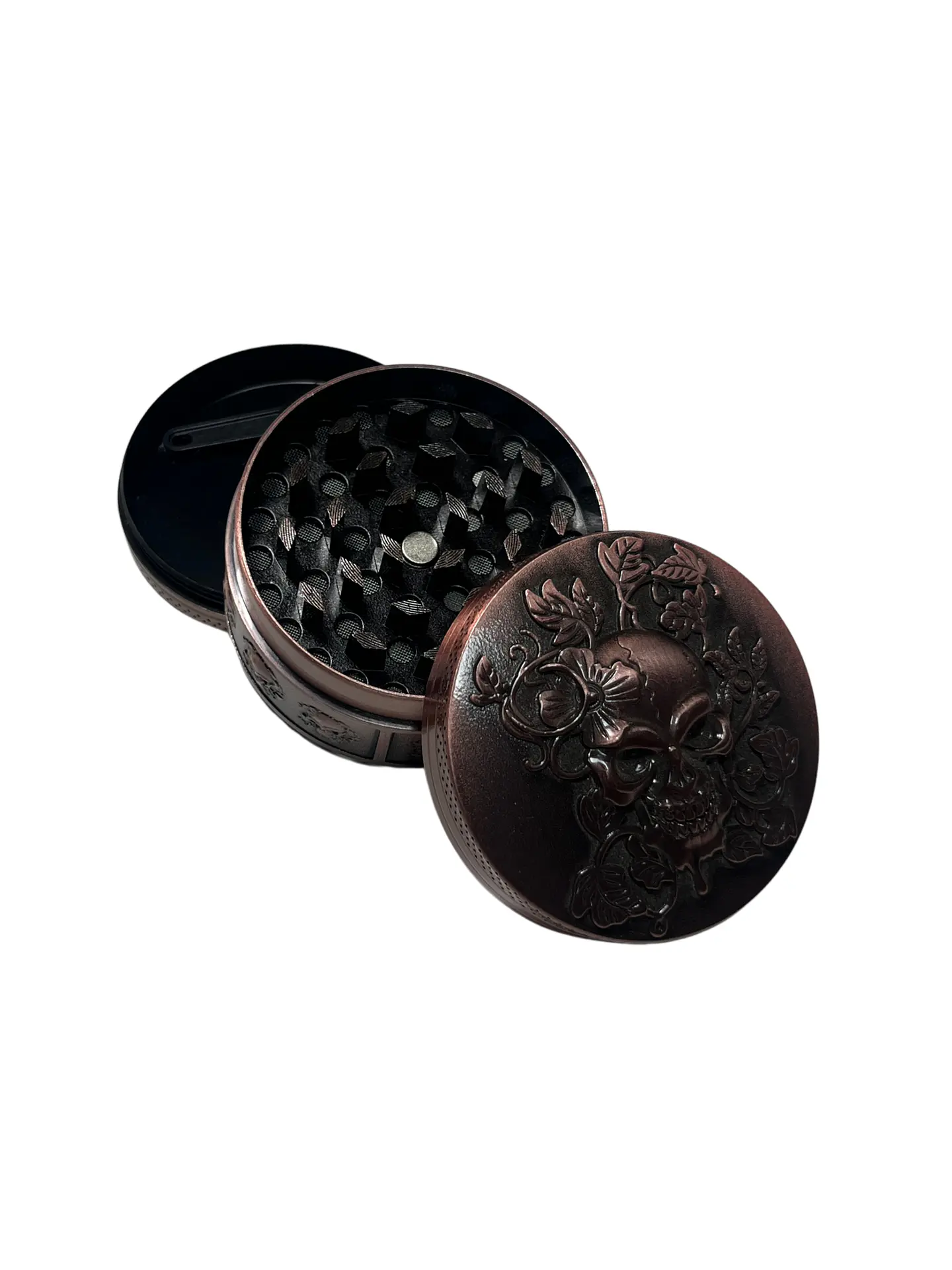 Moledor Metálico Tallado Bronce 4 cm - 3 Partes 3