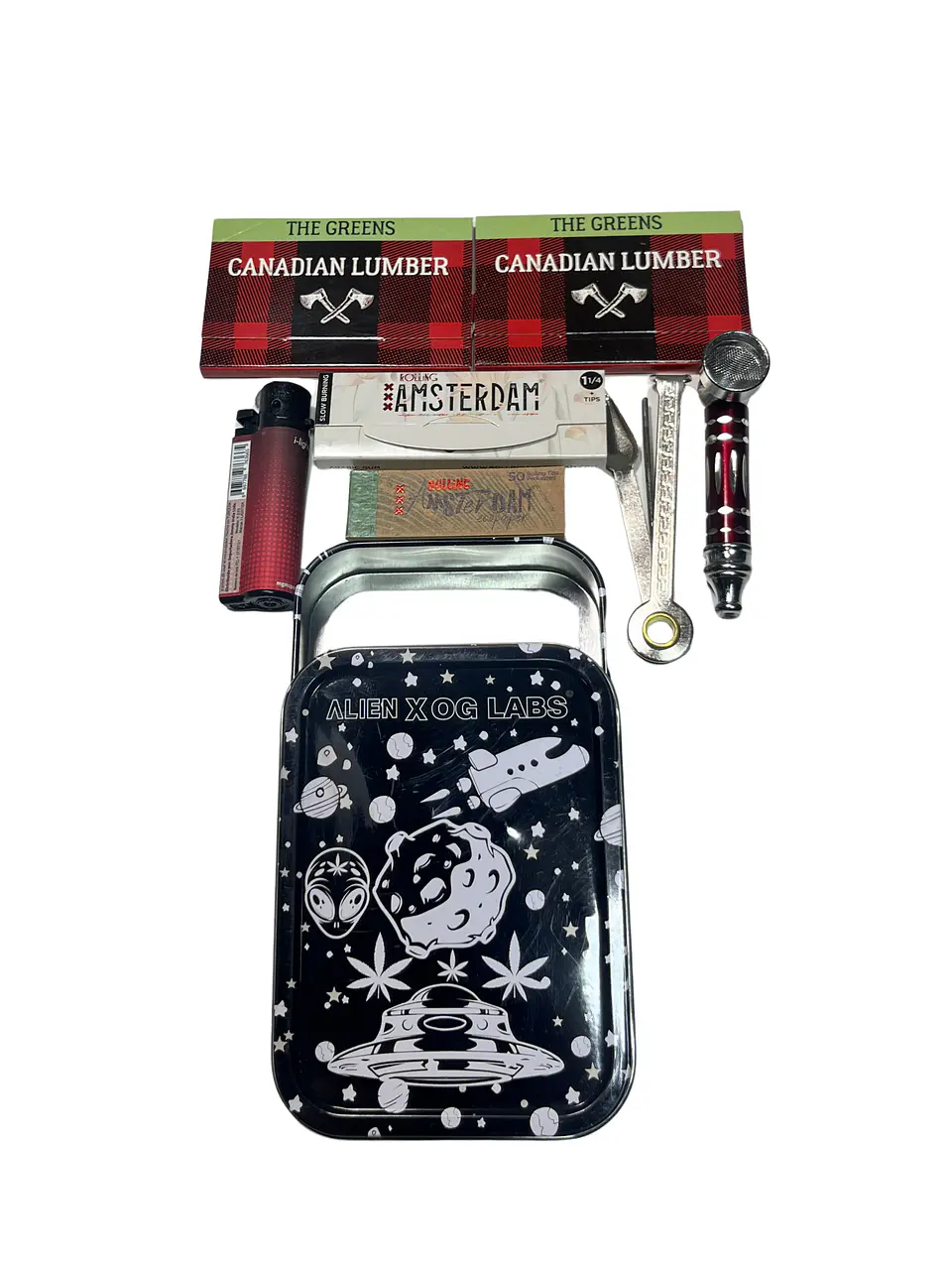 Kit Premium Alien Metálico + Caja y Pipa 1