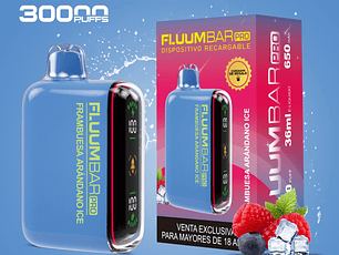 Vape Fluumbar 30000 Puff 0%  Frambuesa Arandano Ice