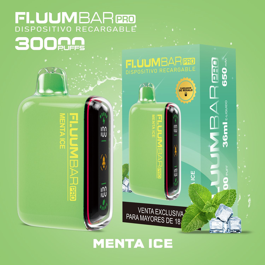 Vape Fluumbar 30000 Puff 0% Menta Ice 1