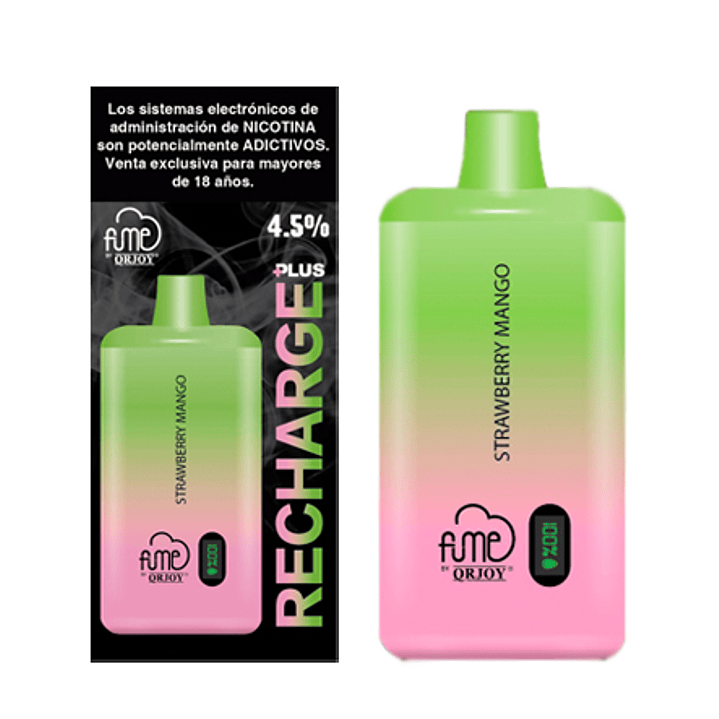 Vape Fume Recharge Plus 4.5% Nic 10.000 Puff Strawberry Mango 1