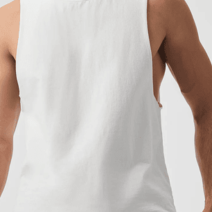 ALO YOGA MUSCLE RAW EDGE TANK HOMBRE TALLA M BLANCO