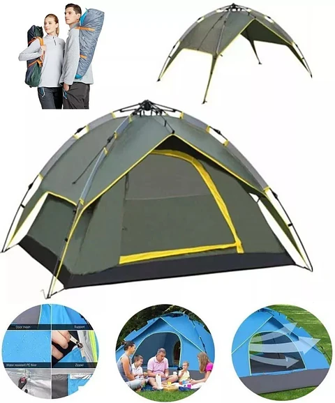 Carpa Automática Impermeable 2-3 Personas – Armado Rápido 30s, Protección UV