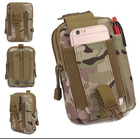 Pouch Táctico Porta Celular MOLLE – Compacto, Multi Compartimentos