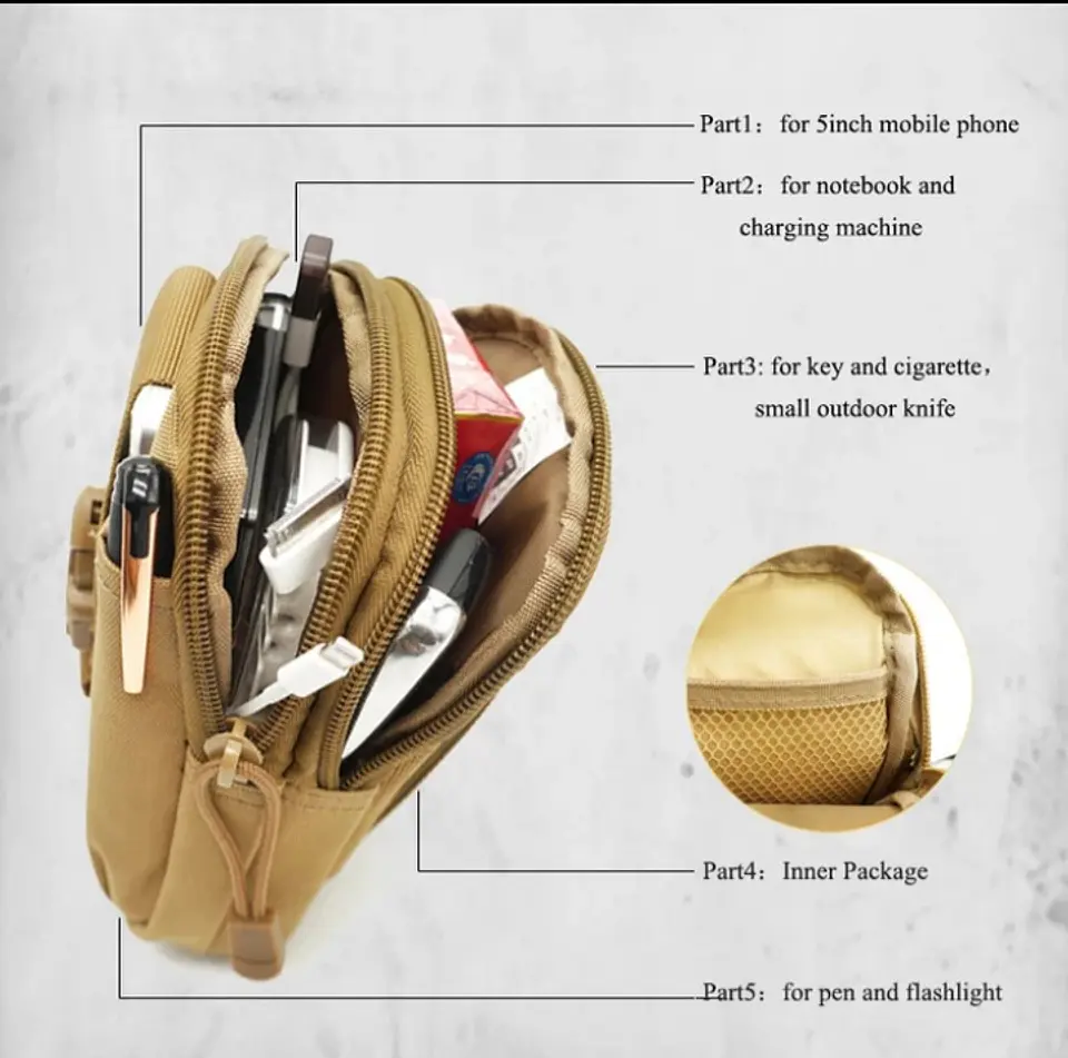 Pouch Táctico Porta Celular MOLLE – Compacto, Multi Compartimentos 4