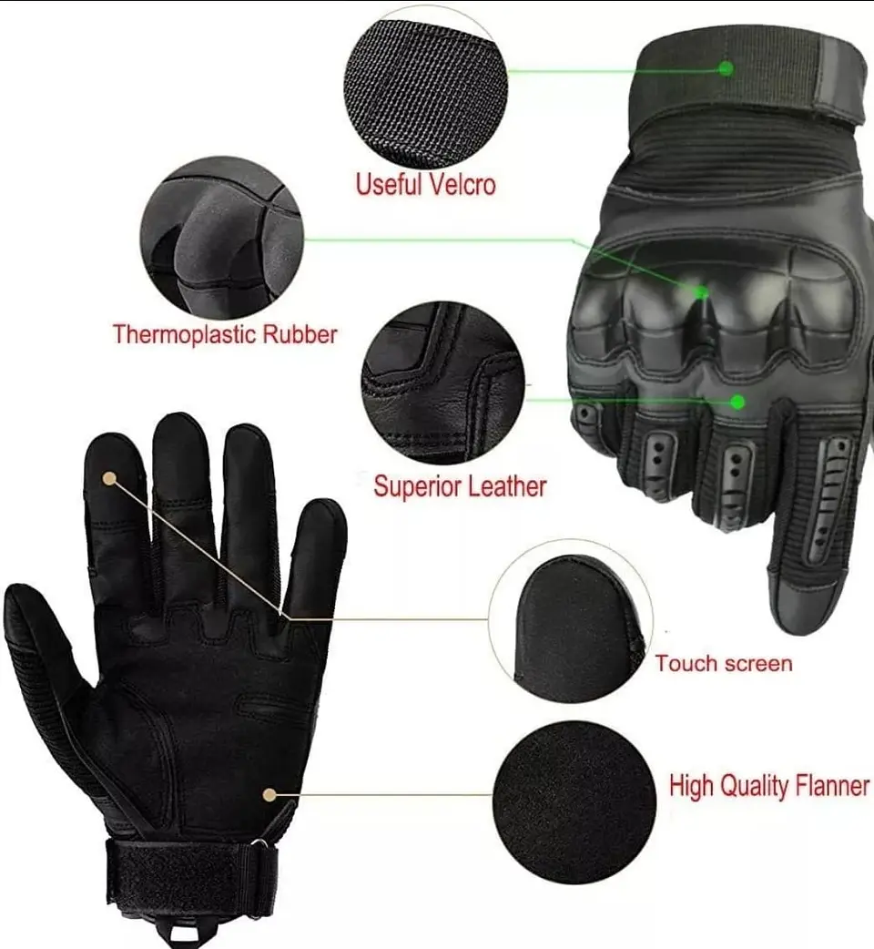 Guantes Tácticos con Protección en Nudillos – Resistentes, Antideslizantes y Ajuste con Velcro 4