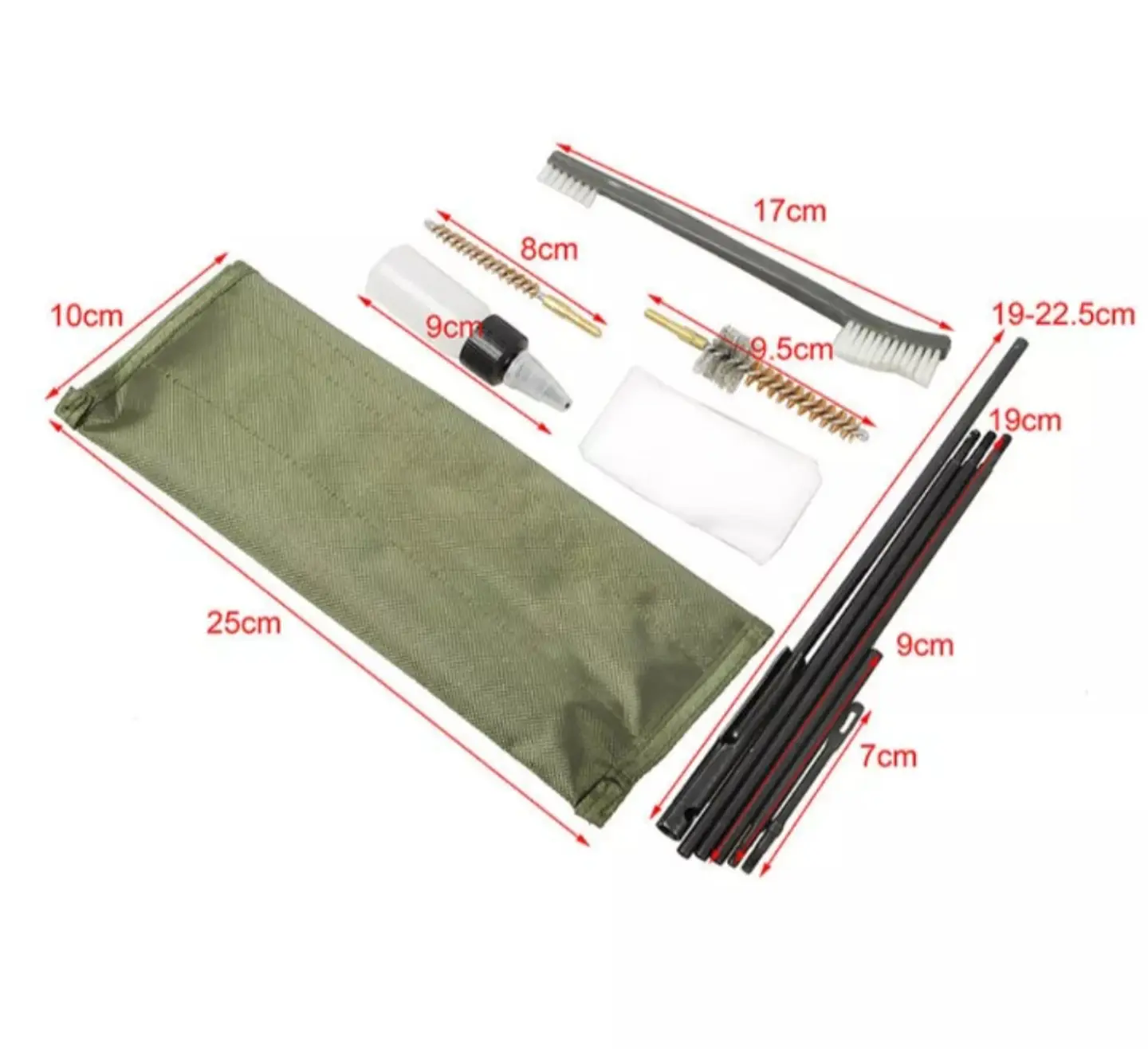 Kit de Limpieza para Armas de Fuego Calibre 12 Portátil con Bolsa Impermeable Cepillos Intercambiables y Lubricante 1