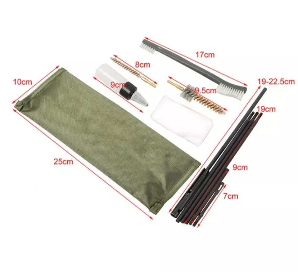 Kit de Limpieza para Armas de Fuego Calibre 12 Portátil con Bolsa Impermeable Cepillos Intercambiables y Lubricante 1